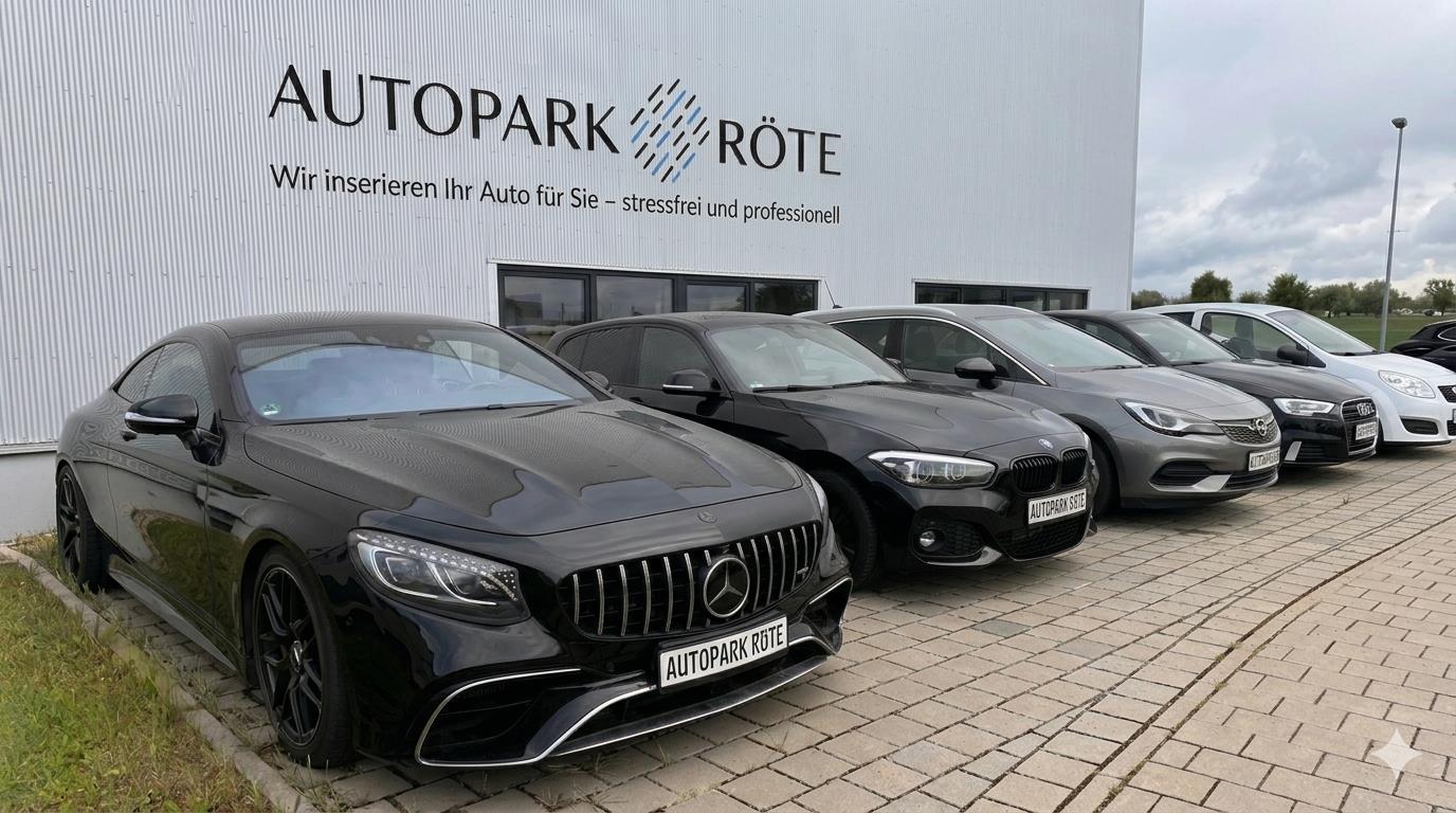 Fahrzeuge auf dem Gelände von Autopark Röte